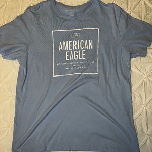 American Eagle Light Blue Box Tee